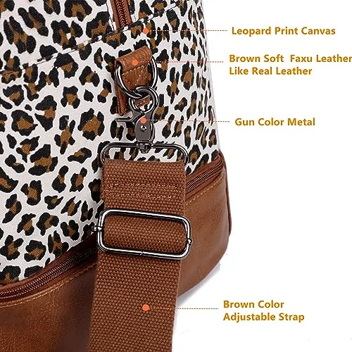 Canvas Travel Bag Weekend Bag Canvas Travel Duffel Weekender Bag Hand Luggage with Shoe Compartment and Toilet Bag