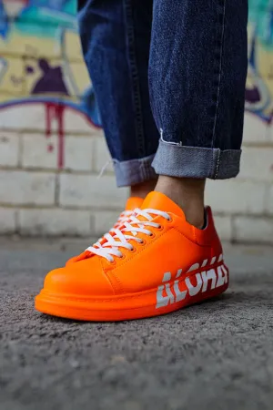 CH254 Men's Unisex Red-Orange Casual Sneaker Sports Shoes