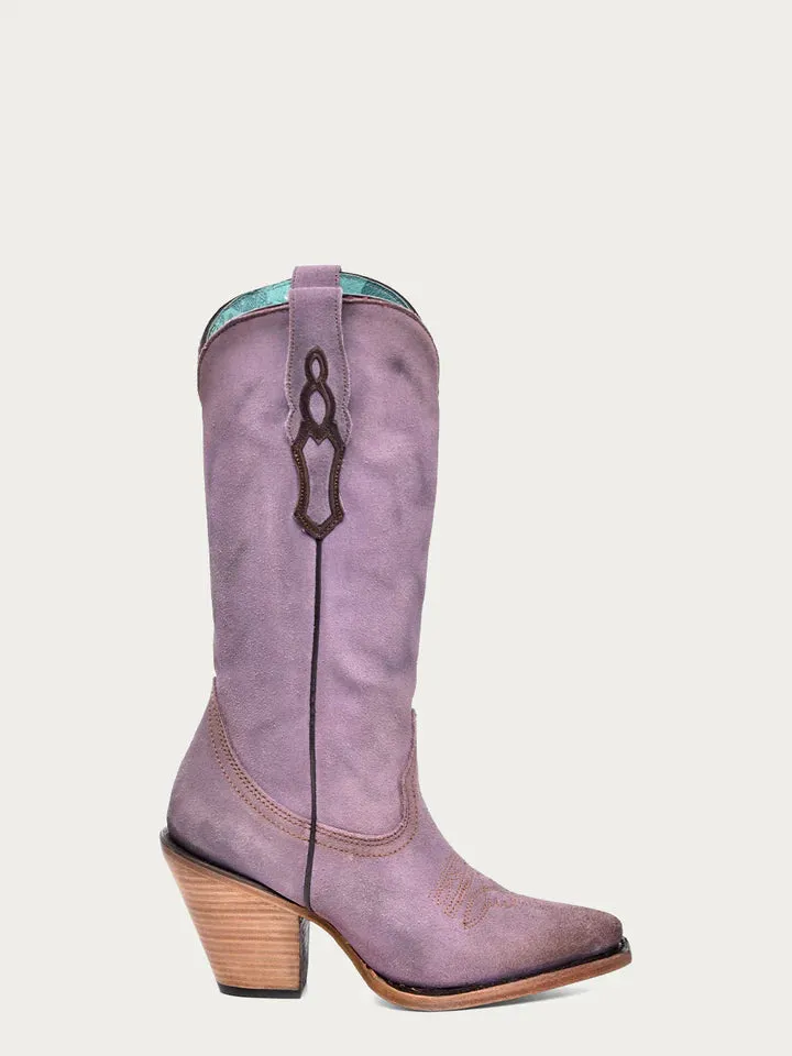 Corral Lilac Embroidered Pointed Toe