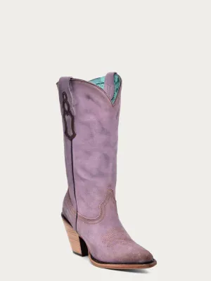 Corral Lilac Embroidered Pointed Toe