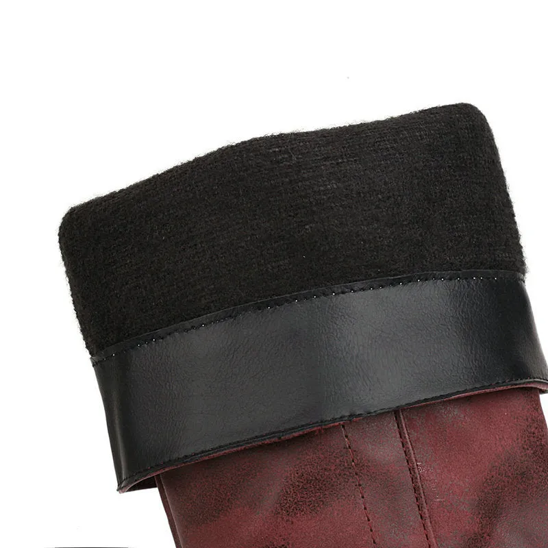 New Winter Thick Heel Martin Boots British High Boots Back Strap Medium Boots