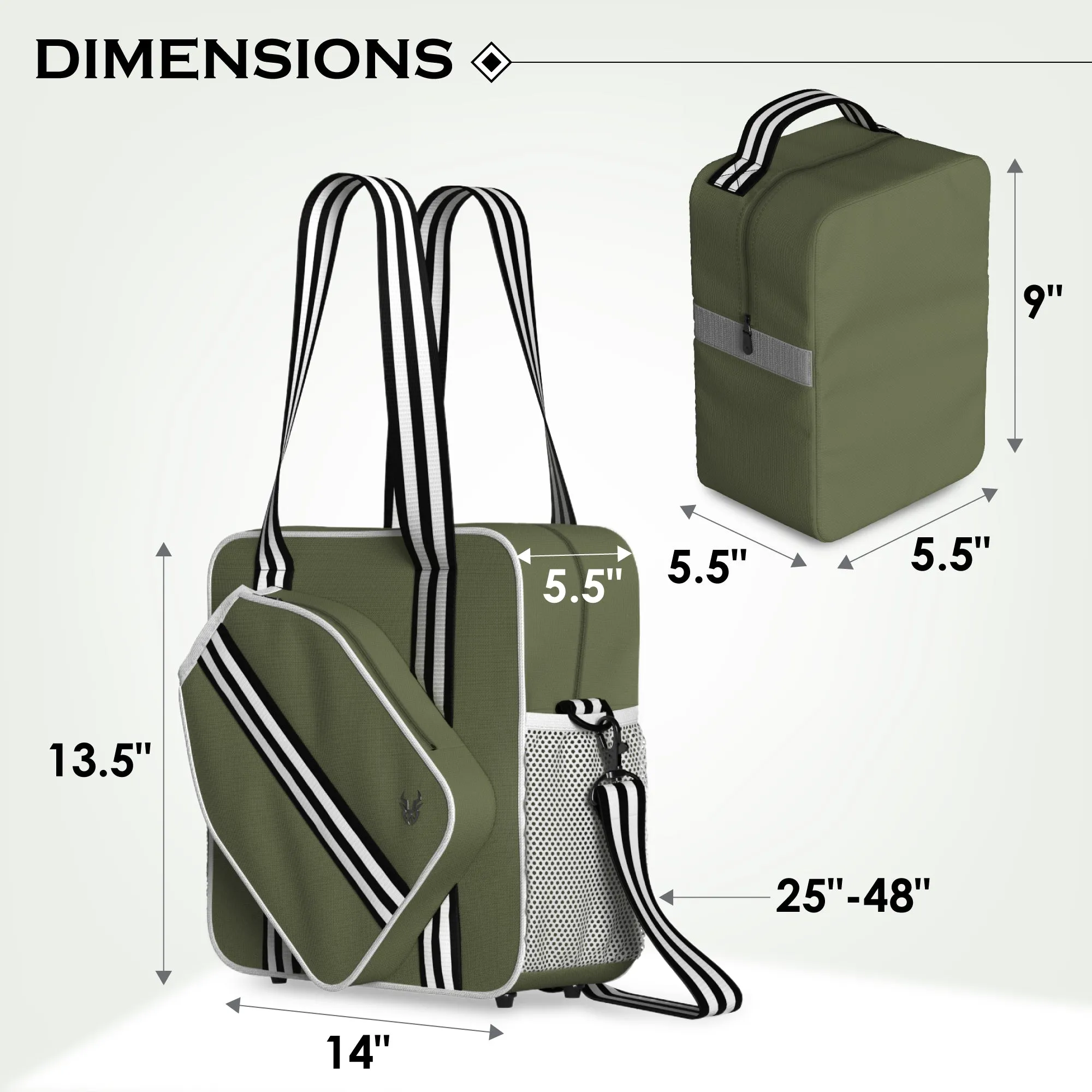 Pickleball Sporting Bag-Durable Waterproof, Lightweight Bag with Insulated Drink Cooler, Fence Hooks, and Padded Shoulder Strap