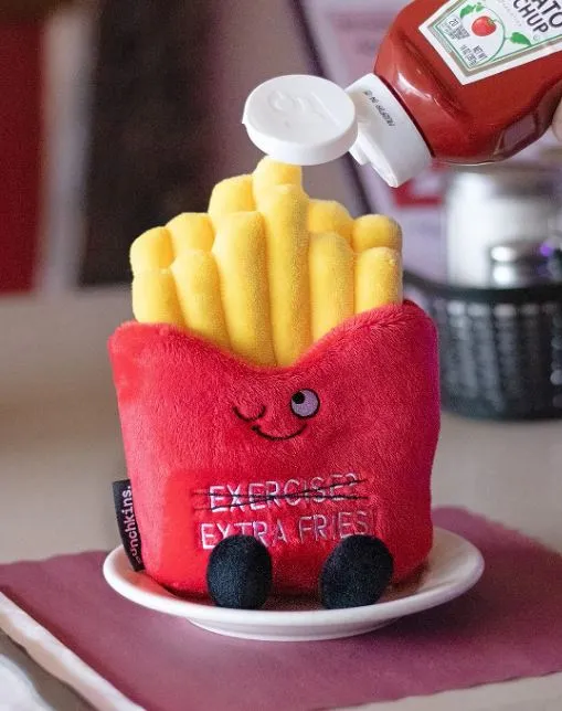 "Exercise? Extra Fries! French Fry Plushie