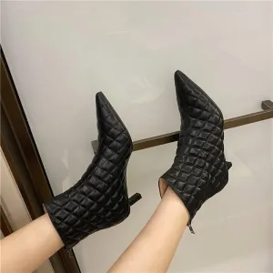 Sexy PU Pointed Toe Low Heel Ankle Boots