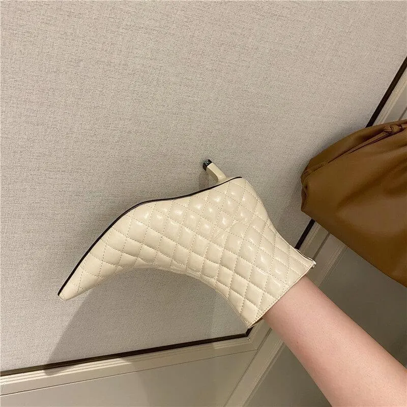 Sexy PU Pointed Toe Low Heel Ankle Boots