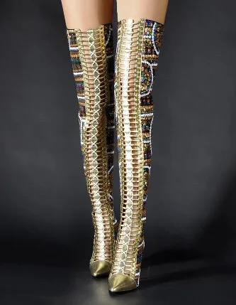 Sometimes -sequences knee high boots